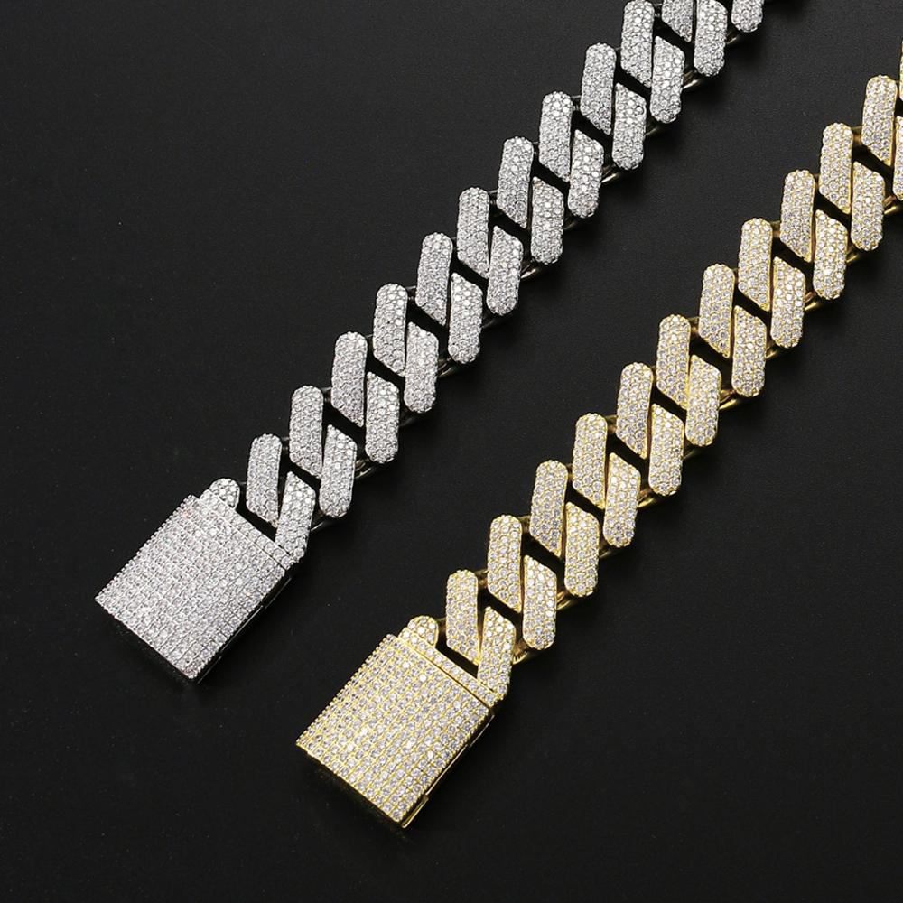 20mm iced out kæder armbånd til mænd luksus miami micro pave zirkon armbånd hip hop rock smykker