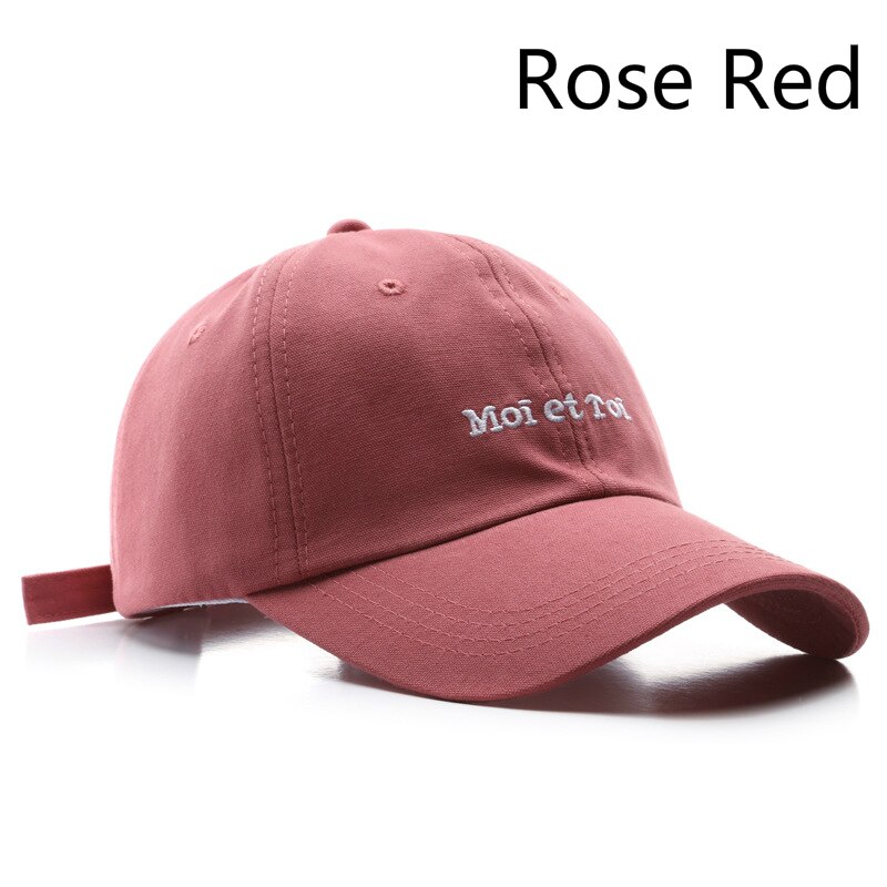 Casual baseballpet voor dames en heren moi et toi borduurhoed jongens meisjes snapback pet kleppen pet casquette: Rozenrood