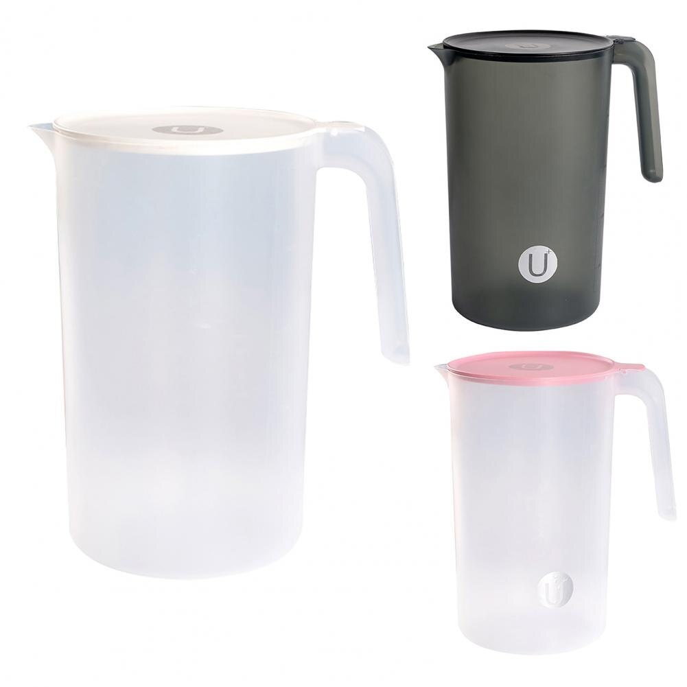 Ergonomic Handle Transparent Large Plastic Pitcher with Lid and Spout for Juice