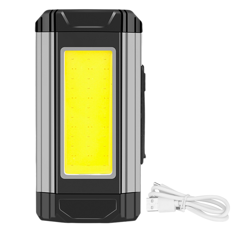 Wiederaufladbare led-arbeitsleuchte mit magnetverschluss, fünf leuchtmodi und haken für autoreparaturen und camping: Dunkelgrau