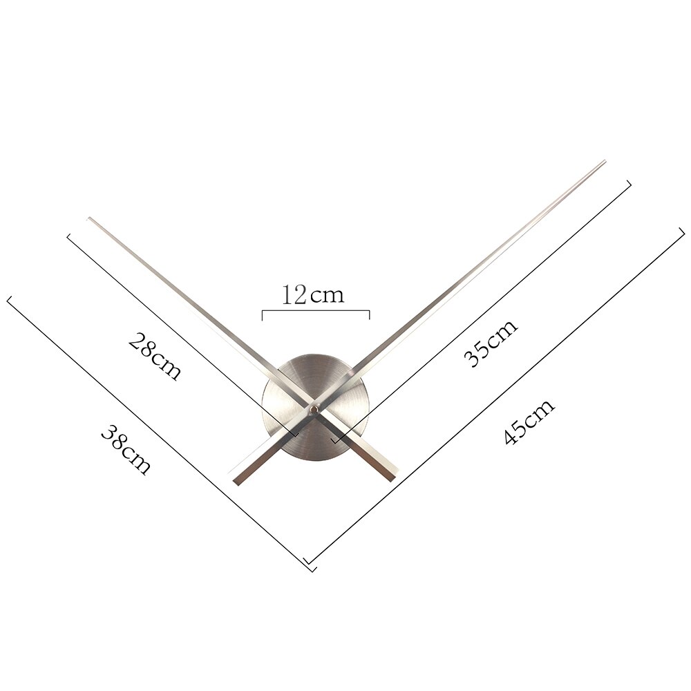 Mecanismo de agujas de reloj de pared grande, accesorios de manos de gran tamaño para reloj de pared 3D, bricolaje, decoración moderna del hogar