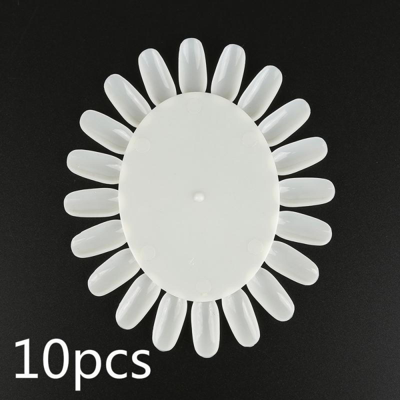 Ongle Art pointe cosmétique pratique ronde roue vernis acrylique Nail Art acrylique faux conseils pratique affichage roue ronde bricolage outil à ongles: 10pcs natural color