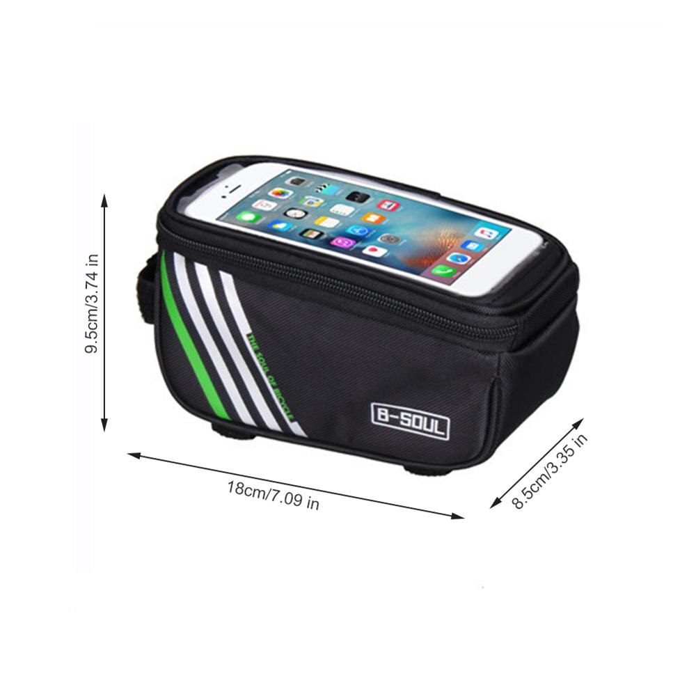 Waterdichte Fietstas Nylon Bike Cyling Mobiele Mobiele Telefoon Tas Met Ritssluiting Fietstassen Frame Voor Tube Meubi