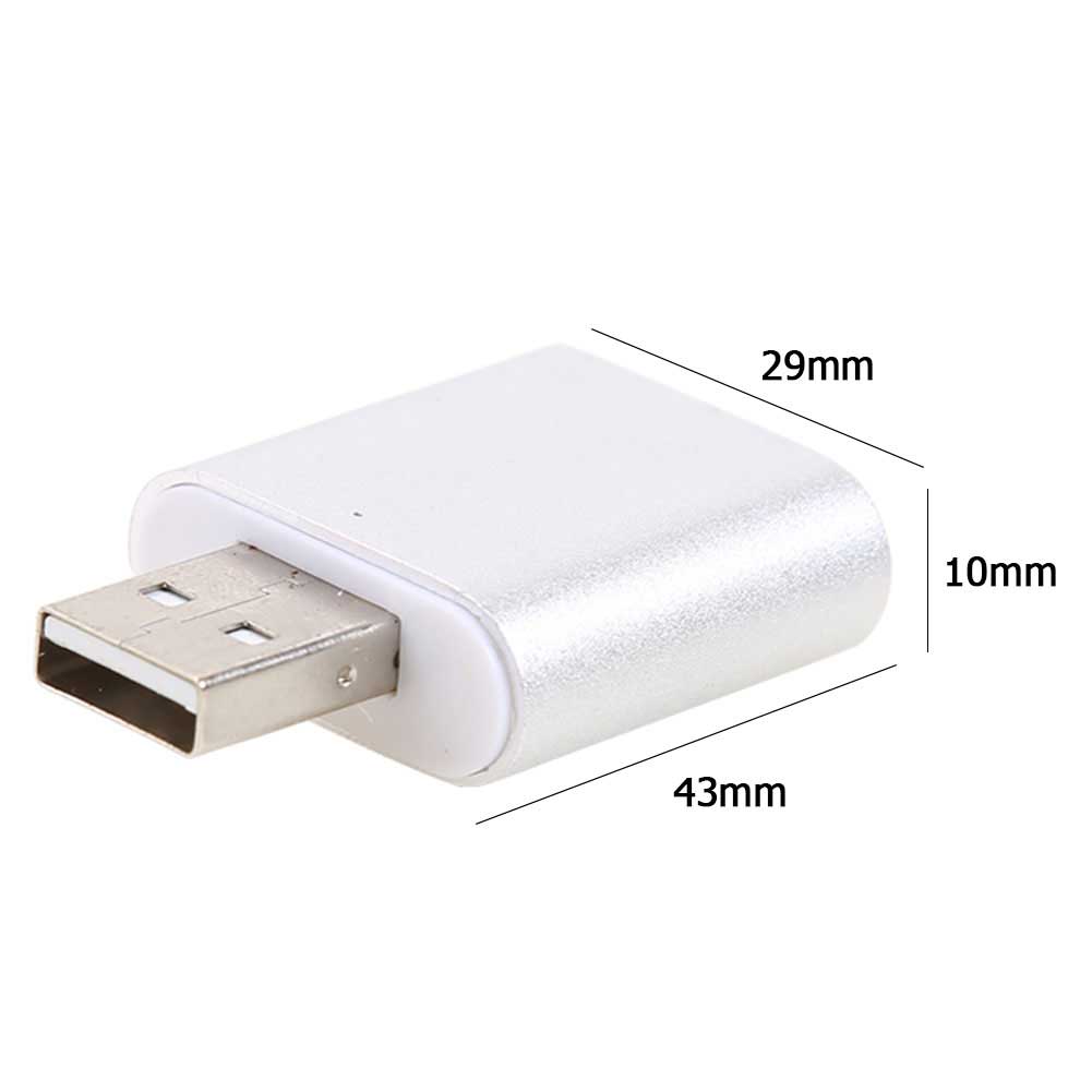 Virtual 7.1 USB External Audio Adapter Sound Card with 3.5mm Headphone Microphone Jack for Laptop Desktop PC Computer