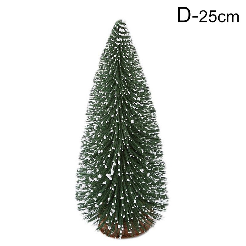 Mini Christmas Tree Multi Sizes Snow Wooden Pine Tree Christmas Party Desktop Table Ornaments Scene Landscaping Props: D