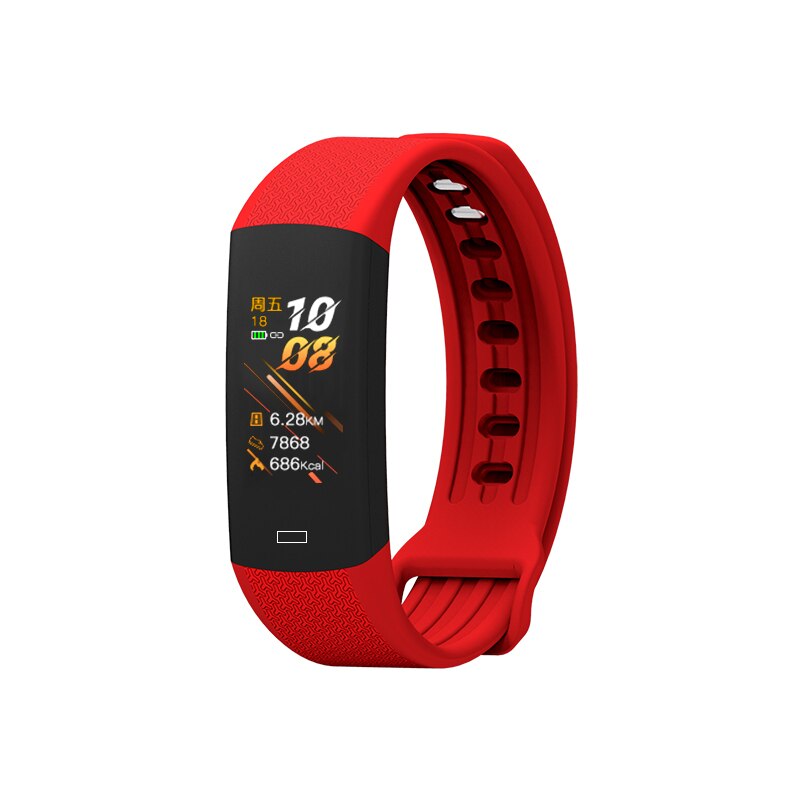 B6W Body Temperatuur Detectie Smart Armband Grote Screen Horloge Immuniteit Meting Bloeddruk Bloed Zuurstof Hartslag: Rood