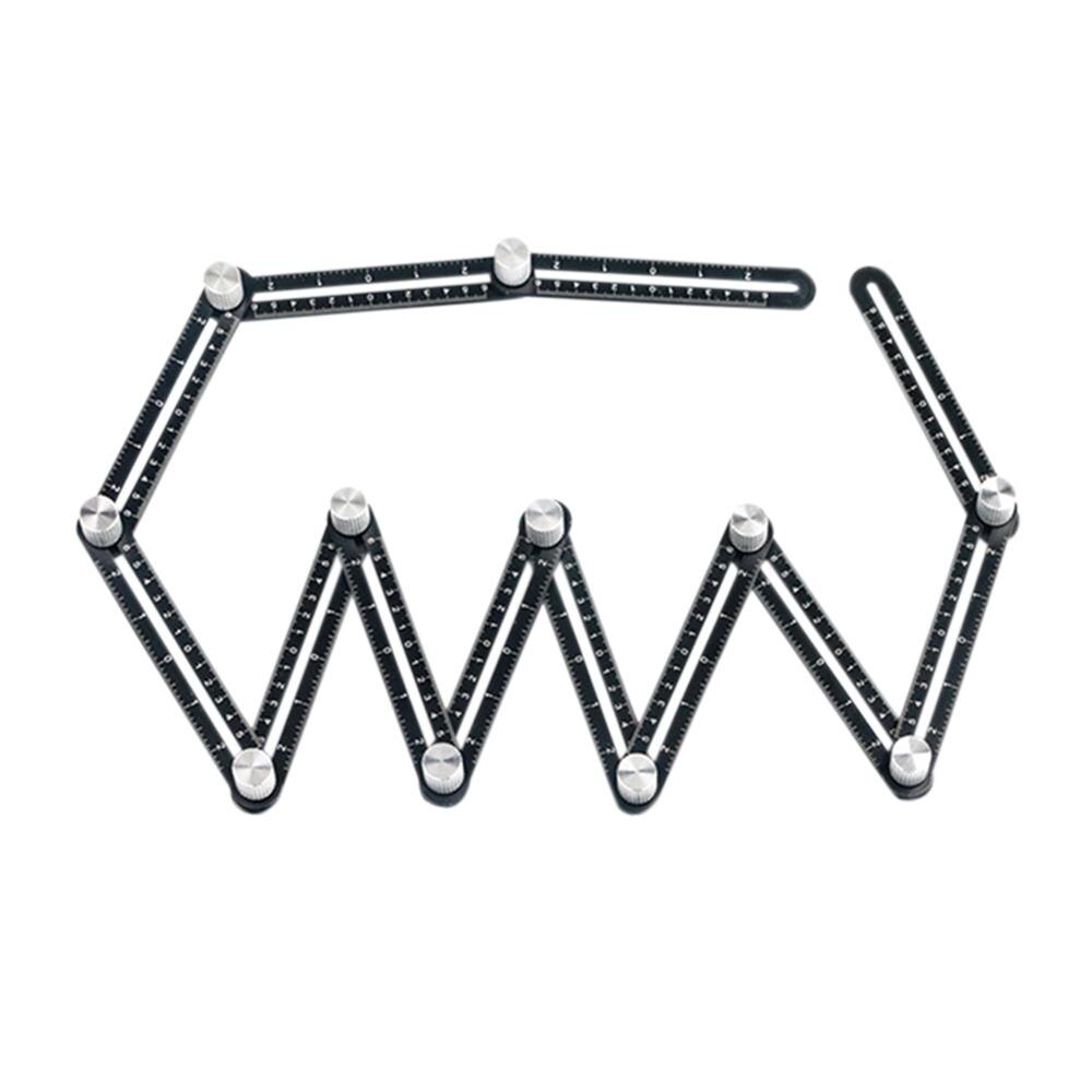 Multifunction Folding Ruler Adjustable Ruler Multiangle Measuring Ruler Many Angle Template Scale 12 Folding Four-Sided Ruler