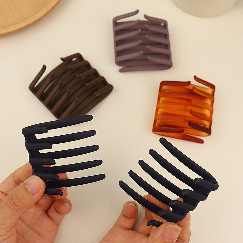 Fermaglio per capelli elasticizzato Doppio lato Pettine per capelli da donna coda di cavallo Mohawk Accessori per creatori di panini facile strumento per lo messa in piega dei capelli ricci spessi Artiglio per capelli