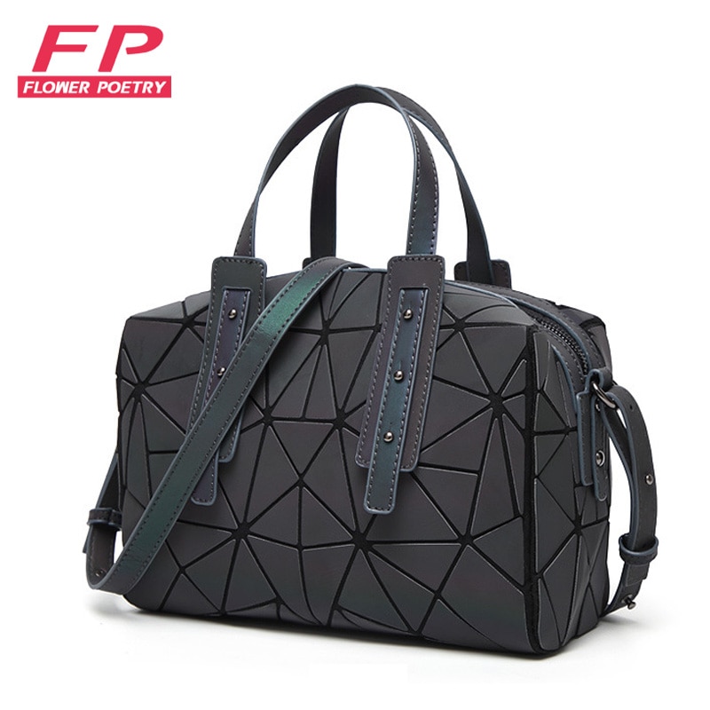 Reißverschluss Bao Taschen Frauen Leucht Sack Tasche Tote Weibliche Geometrie Schulter Taschen Saser Einfachen Klapp Handtaschen Tasche Bolasa