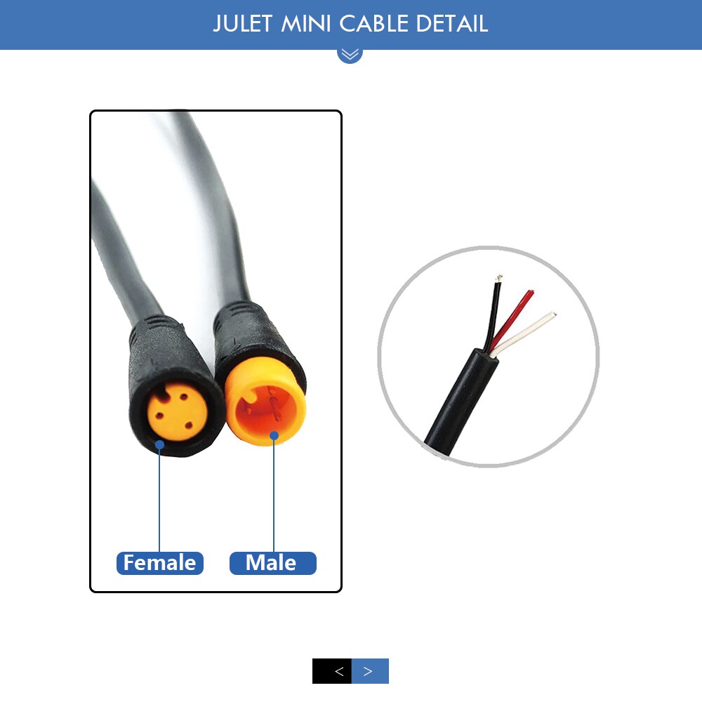 Julet Mini Connector 2 3 4 5 6 Pin Waterdichte Pulg Kabel Elektrische Fiets Ebike Verlengkabel Connector Voor Ebike onderdelen