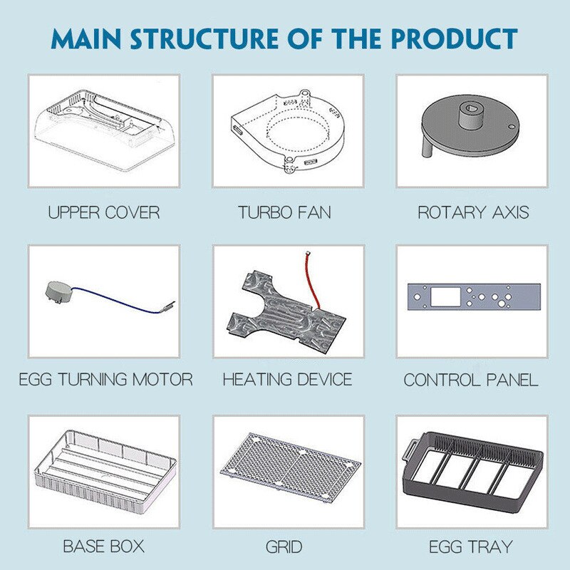 4-35Eggs Incubator LED Fully Automatic Turning Chicken Poultry Egg Ducks Hatcher 12 Small Automatic Incubators