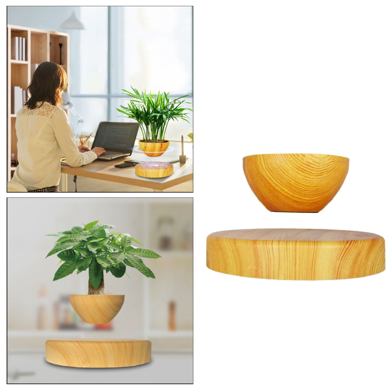 Pot de fleurs magnétique en lévitation, bonsaï à Air, jardinière pour maison, bureau, décoration, plante verte