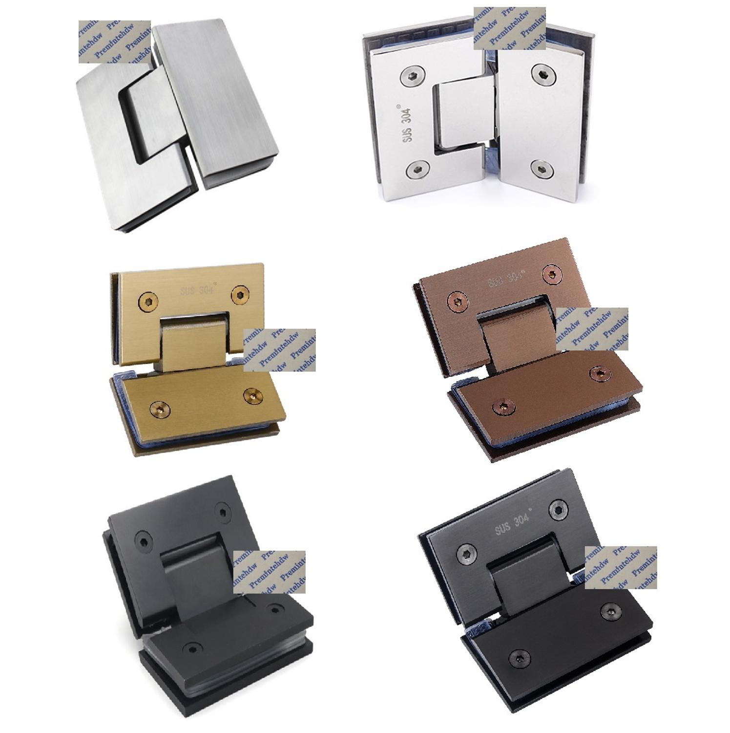 2Pcs 304 Stainless Steel Glass Door 135 Degrees Hinge Shower Enclosure Cubicle Gold Matte Black Mirror Rose Gold Brush