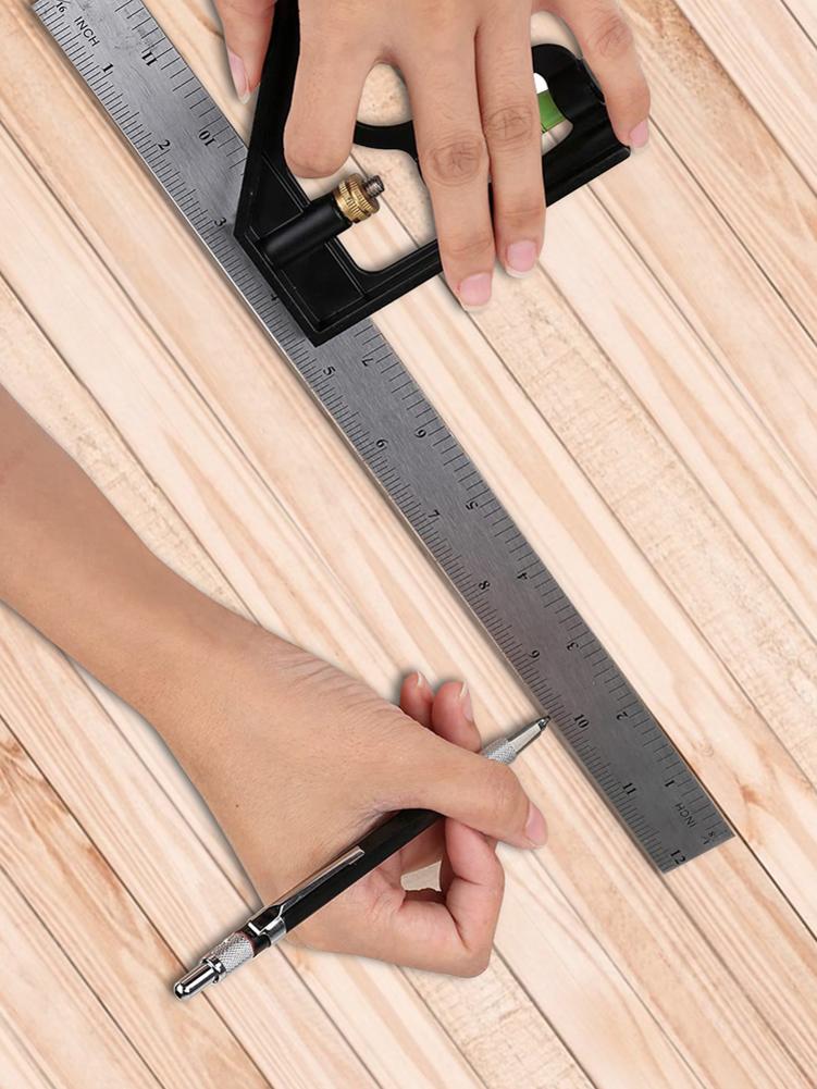 300mm Movable Square Ruler Aluminium Precise Tools For Measuring Precise Measuring Tool Combination Mobile Workshop Angle Tool