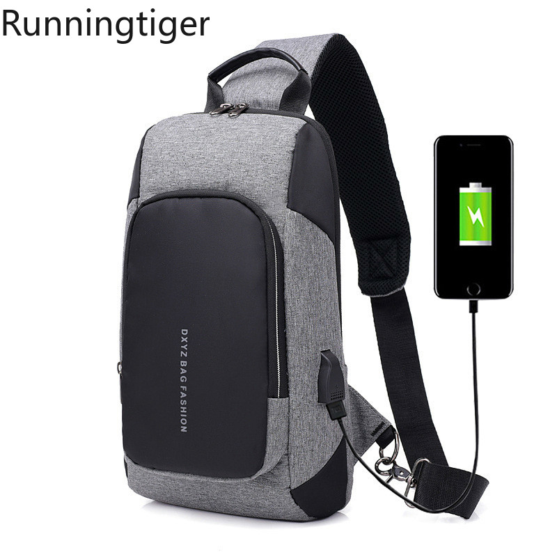 Multifunction WoMen Crossbody Bags USB Charging Chest Pack Short Trip Messengers Chest Bag Repellent Boys Shoulder Bag