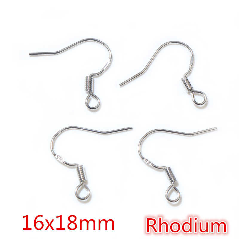 50 Uds. De 2 estilos, 925 de plata esterlina, pendientes de oro de rodio, ganchos, accesorios para hacer joyas: Verde