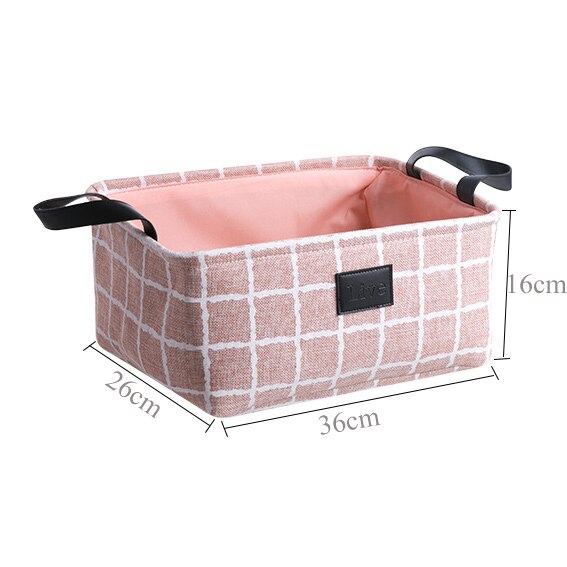 Folding Linen Fabric Storage Basket Bins Cube Containers For Toys Organizers Closet And Office Organizers: PK-2
