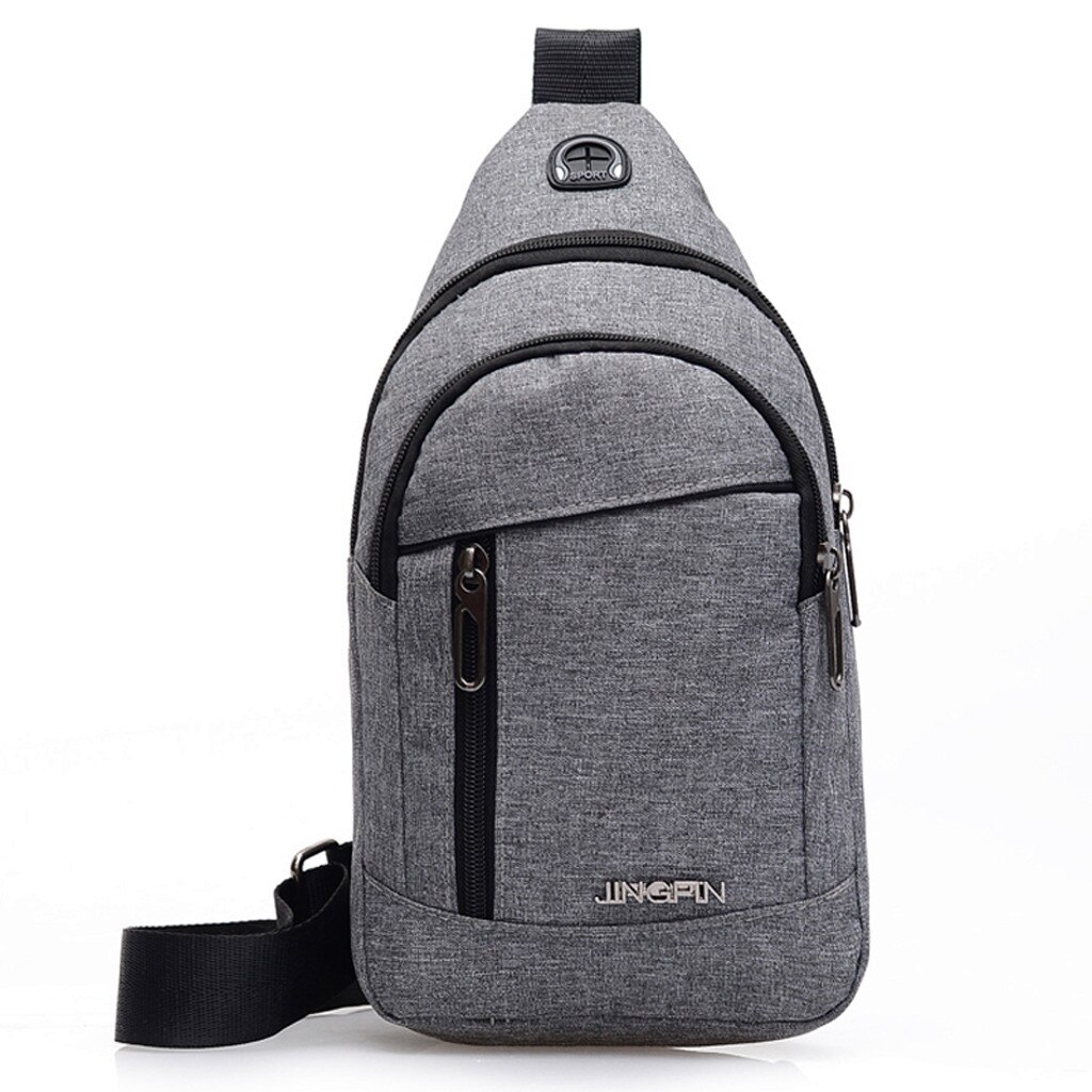 Brand Top Men Chest Bags Neutral Outdoor Sports Oxford Cloth Messenger Shoulder Bags Waist Bag Bolso Mujer Sac A Main Gray#5$