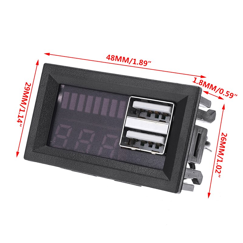 12V Output Digital Display Plug Car Voltmeter Dual USB Led Meter Vehicles Voltage Battery Tester Panel