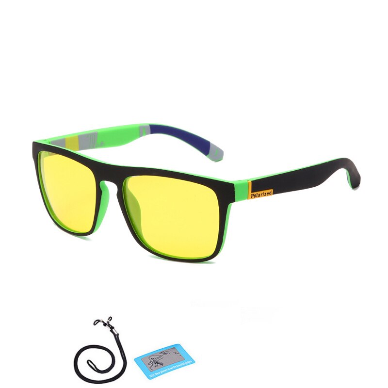 Brand Fishing Polarized Glasses Mens Women Night Vision Driving Goggle Camping Hiking Eyewear Sports Sunglasses With Rope: F02