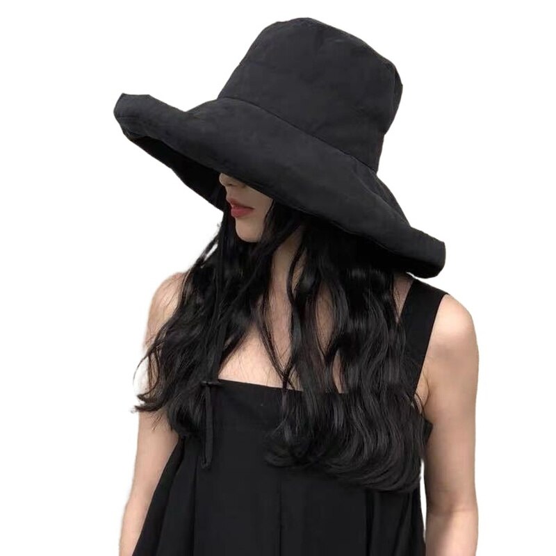 Summer Big Brim Sun Hat For Female Seaside Sun Protection UV Cap Japanese Wild Fisherman Hat Korean Version