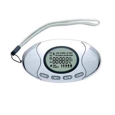 Podómetro con analizador de grasa 2 en 1, medidor de grasa corporal, contador de pasos, contador de distancia, reloj para contar calorías y alarma, medidor de grasa