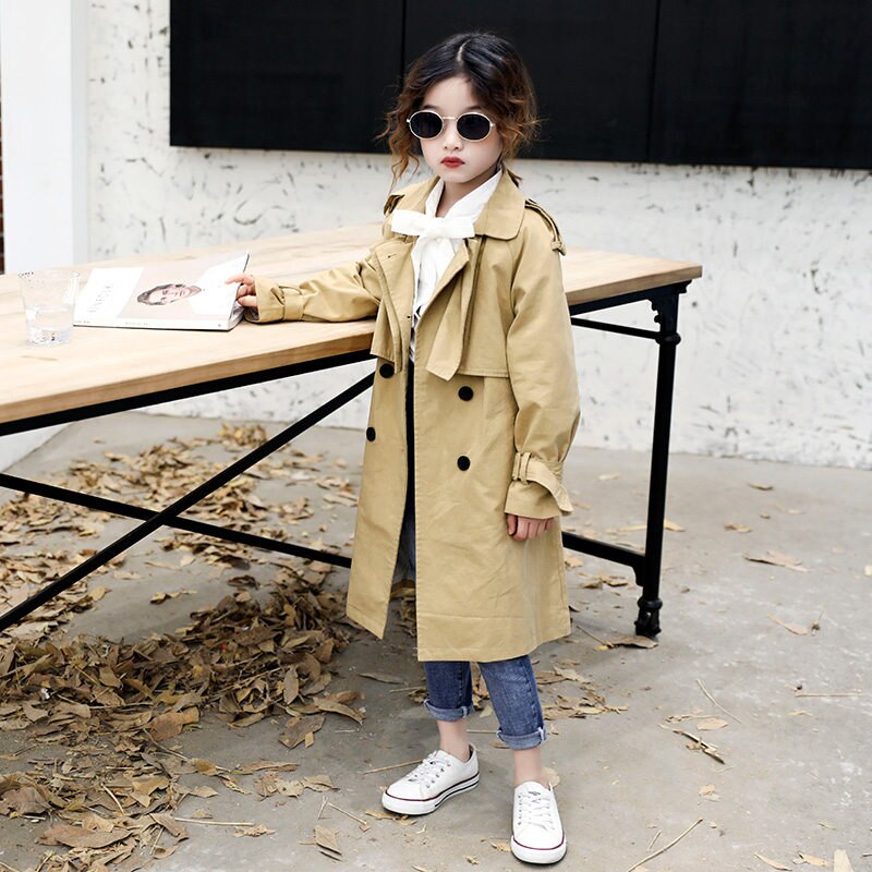2020 primavera autunno neonate Trench giacca doppio petto per abbigliamento per ragazze top solidi bambini giacca a vento ragazzi capispalla