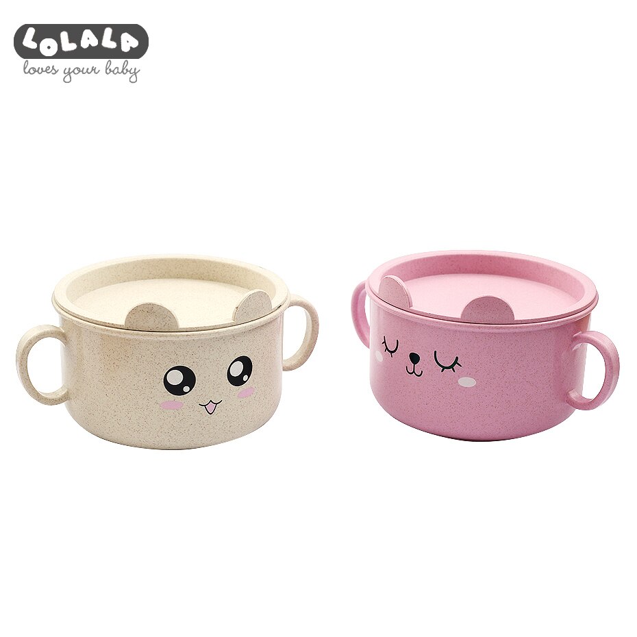 Kids Baby Plate Dishes Bowl With Material of wheat Platycodon grandiflorum Feeding Food Plate Tray Dishes For Baby Toddler Cute
