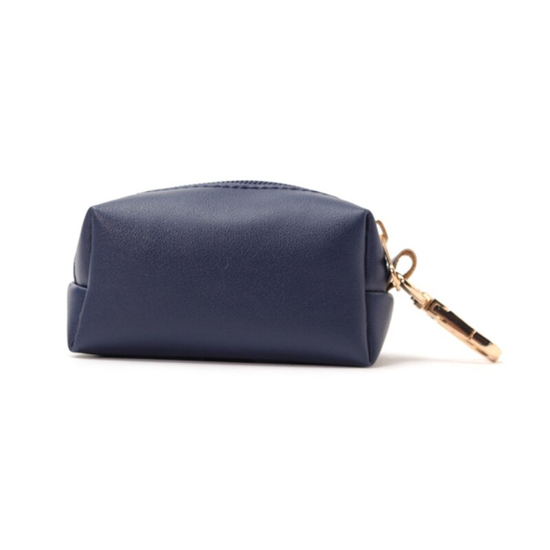 Travel Outdoor Protable Dog Poop Bag Dispenser PU Leather Pouch Pet Puppy Cat Pick Up Poop Bag Holder Garbage Waste Bags C7AC: BL