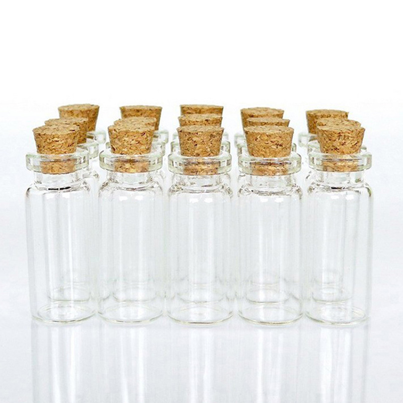 4 stks/partij 10ml Glas Decoratieve Fles Potten Met Kurk Huis Decoratieve Accessoires Mooie Mini Glas Decoratieve Fles Jar