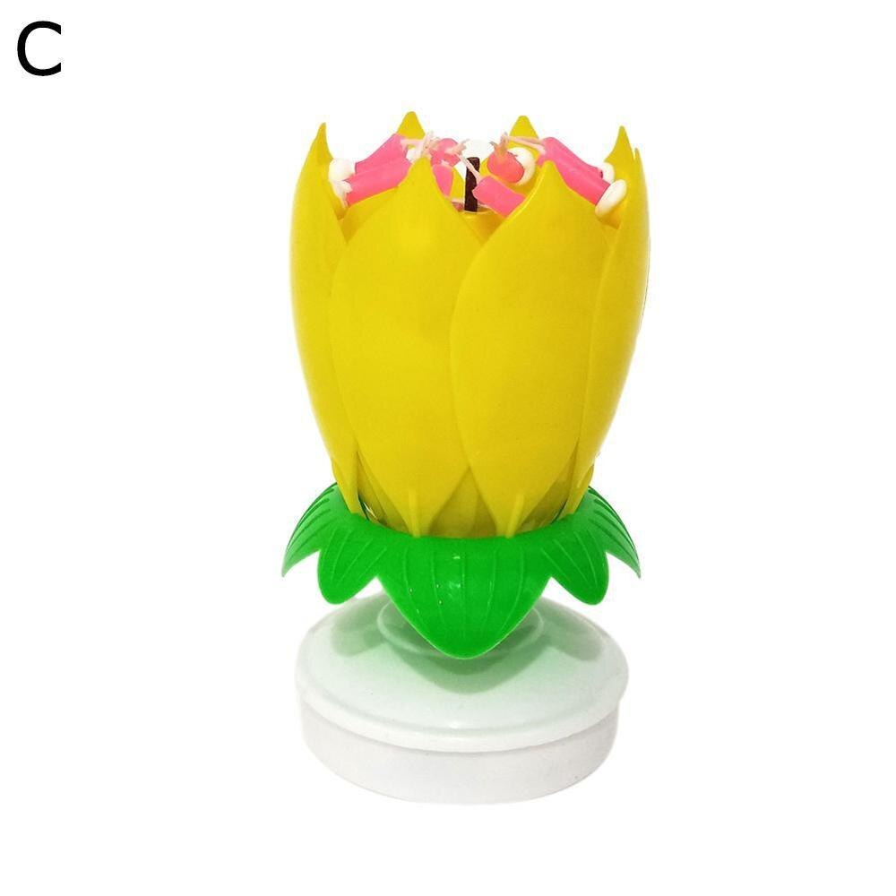Birthday Cake Music Candles with 8 Candles Lotus Flower Christmas Festival Decorative Music Wedding Party: C