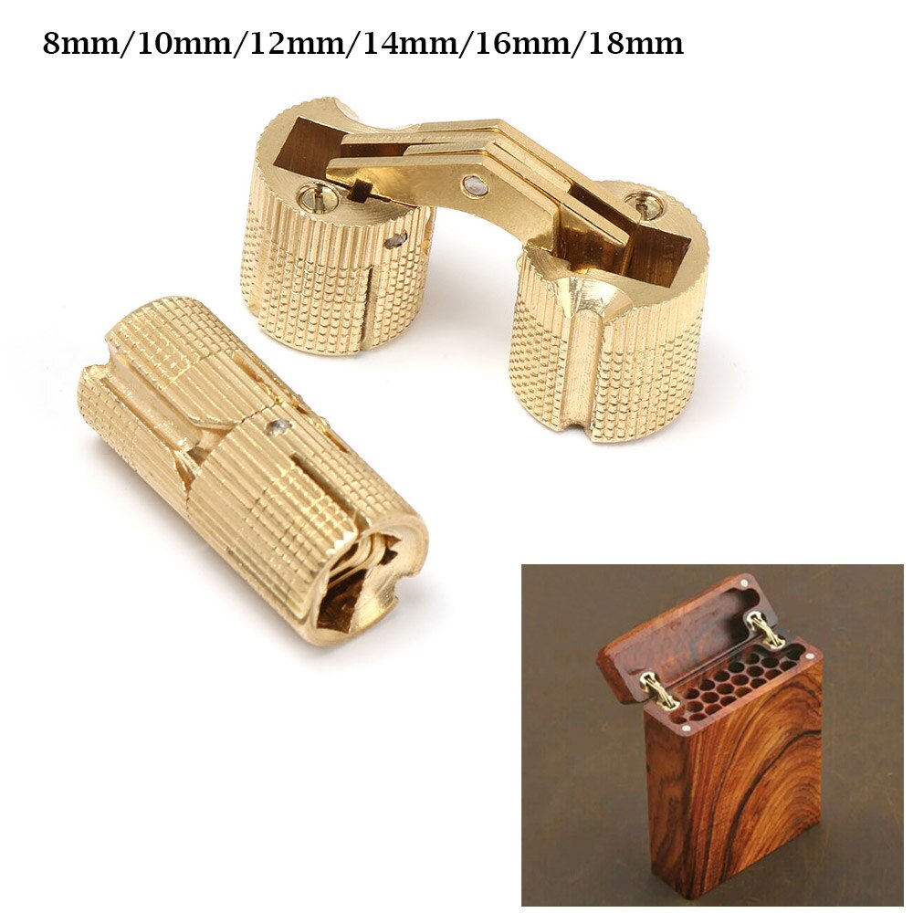 Copper Brass Furniture Hinges 8-18mm Cylindrical Hidden Cabinet Concealed Invisible Door Hinges For Hardware Box