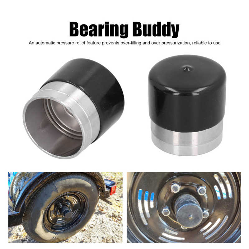 2pcs 1.98in Bearing Buddy Protectors Stainless Steel Lubricators Universal for Trailers Boats