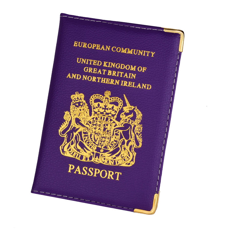 UK and European Passport Holder PU Leather Covers for UK Men Women French Passports Organizer for Travelling