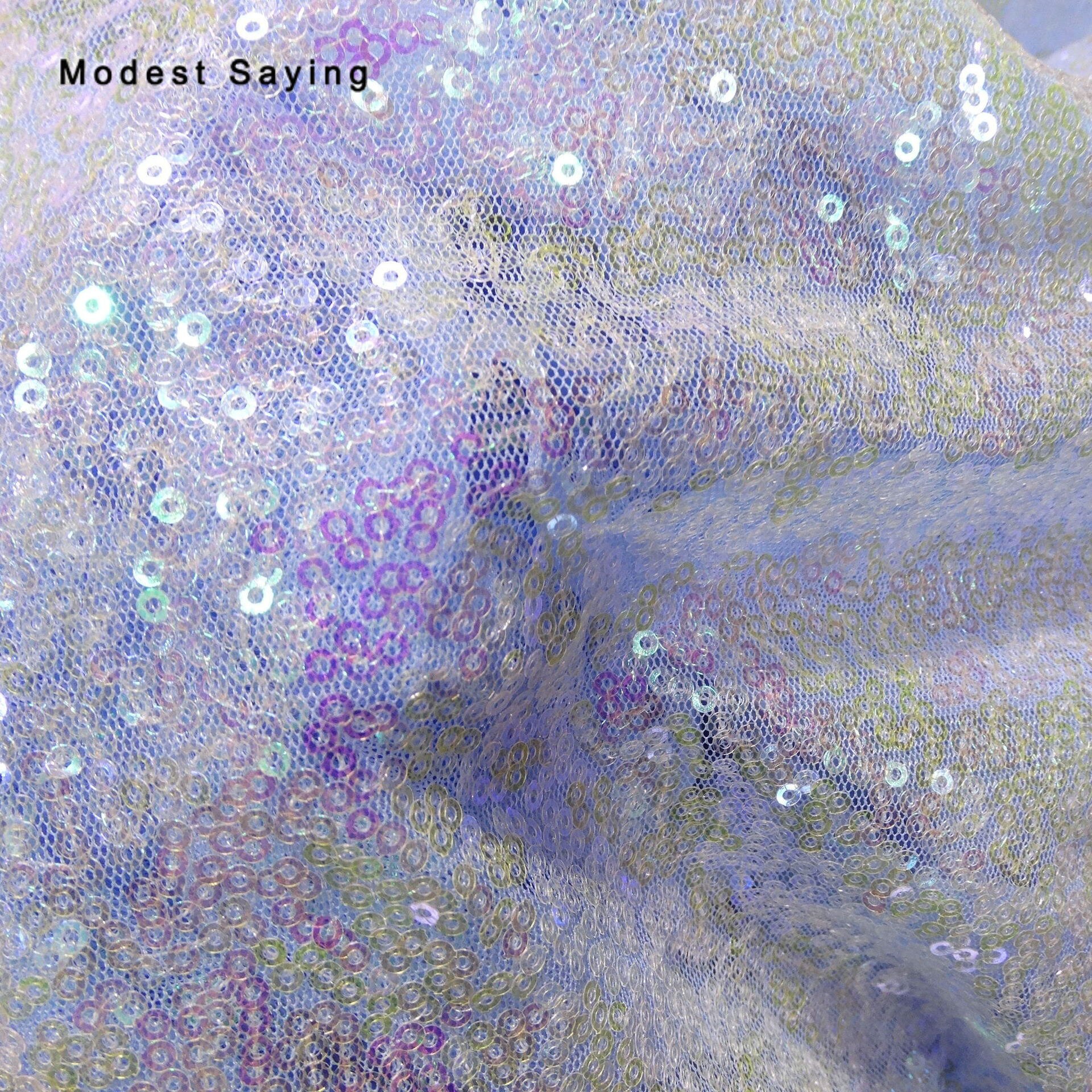 2Yards Purple Sequins Fabric for Evening Dress Wedding Party Prom Sparkly Backdrop Glitter Cloth Craft Mesh Handbags Material