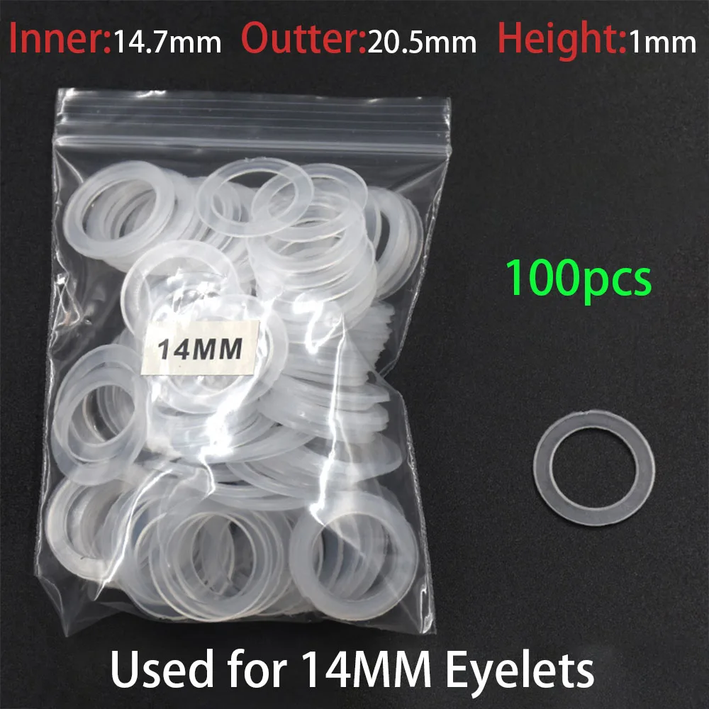 Arandelas de ojales de plástico, junta lisa aislante transparente de nailon, espaciador de anillo, almohadilla de arandela plana utilizada para ojales, botones, Fastner: Opaco