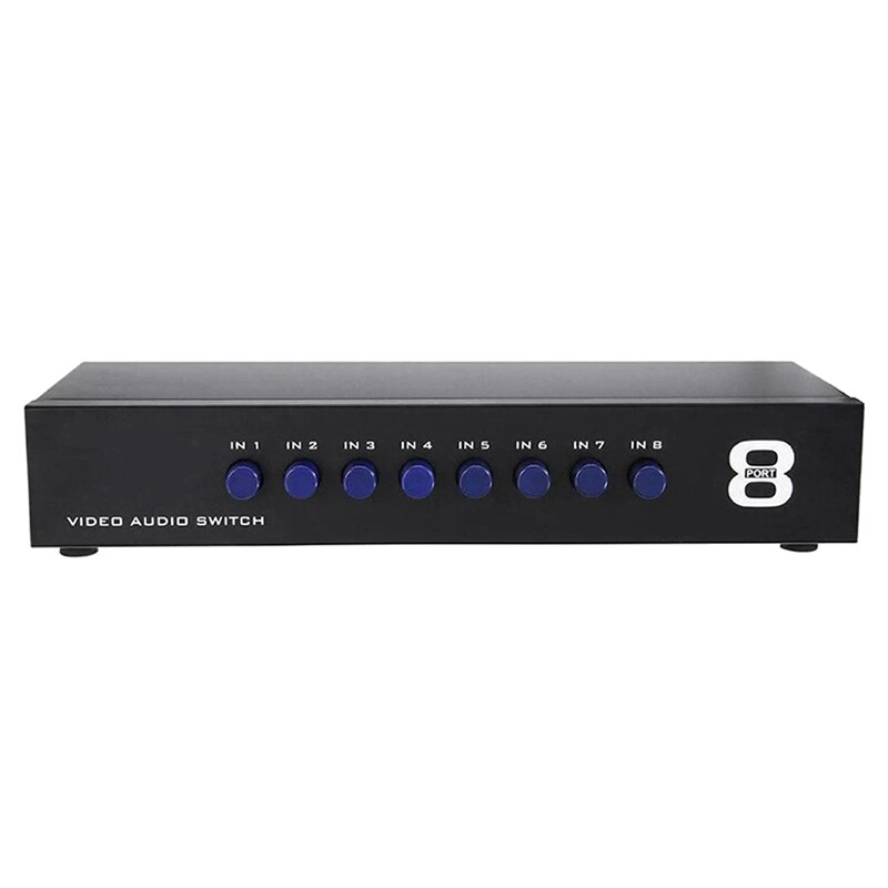 Commutateur Audio vidéo Composite 8 en 1, 3 RCA AV, sélecteur de boîtier de commutation, professionnelle, VCD/DVD vers TV: Default Title
