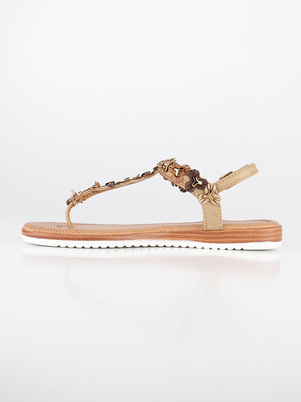 Sandalen Flip flops beige studded