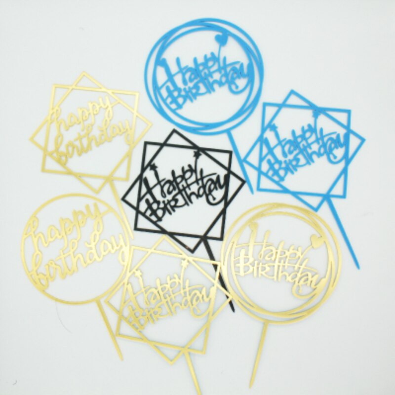 Happy Birthday Cake Topper Acrylic Letter Cake Toppers Party Supplies Happy Birthday Black Cake Decorations Boy for party