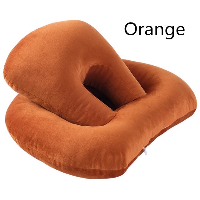 Oreiller de bureau multifonction pour dormir, voyage, Portable, innovant, corps, dos, pliable, protection du cou: Orange