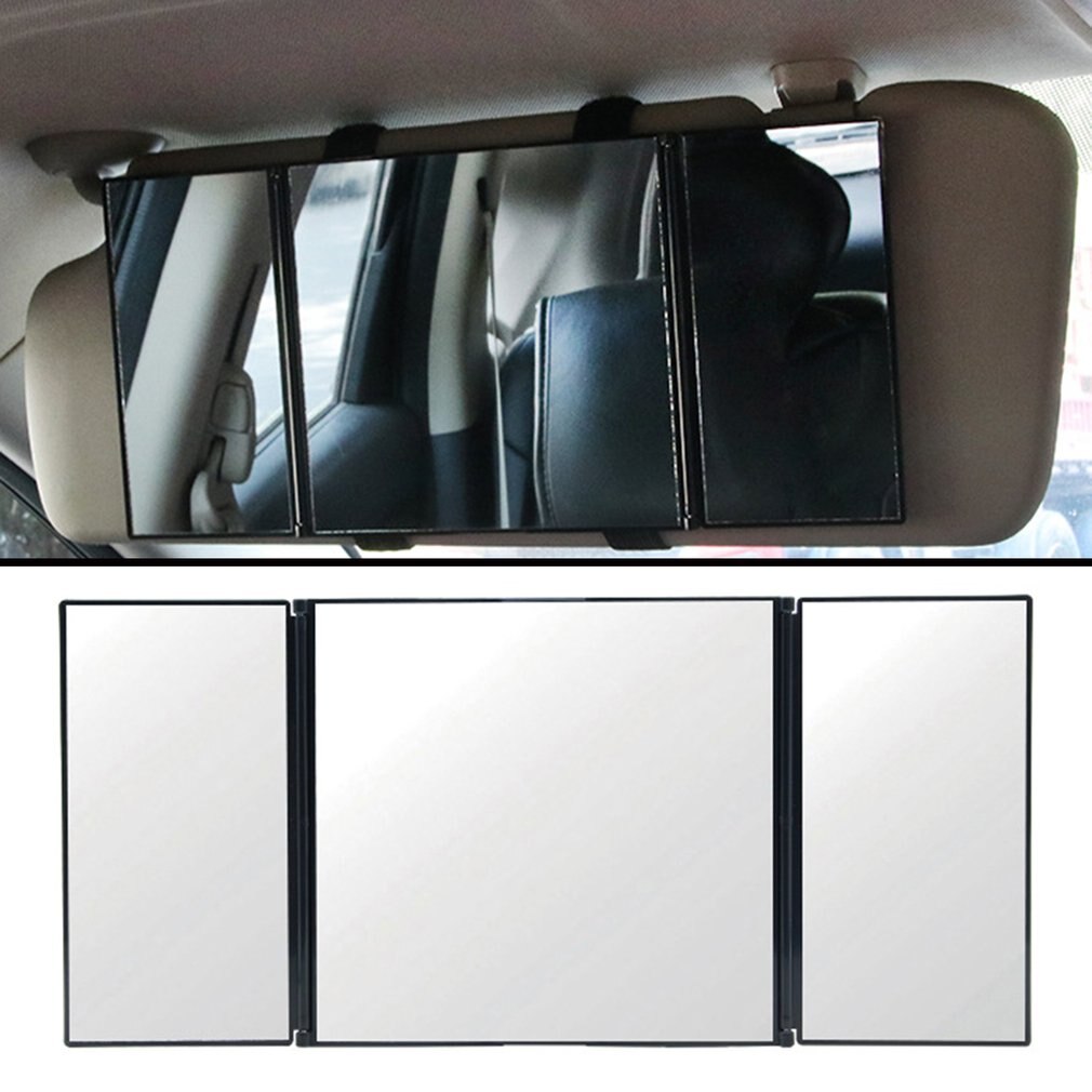 Car Vanity Mirror 3 Section Folding Cosmetic Mirro... Grandado