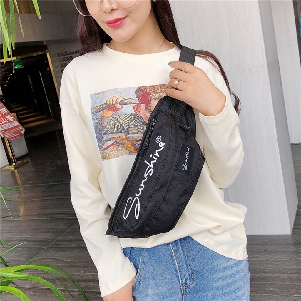 Unissex esporte à prova dunisex água bolsos mensageiro saco de peito cintura estilo faculdade carta bolsa de ombro mujer bolsas femininas #50