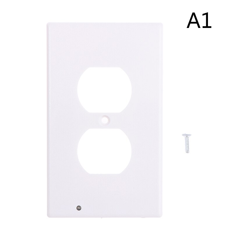 1PC Outlet Wall Plate With LED Night Lights Outlet Cover Duplex Wall Plate: A1