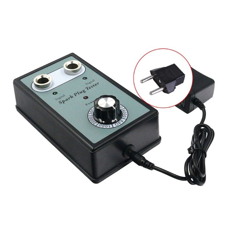 Spark Plug Tester Analyze Car Motorcycle Adjustable Dual Hole Ignition Detector Plug 12V Diagnostic Tool 37JE