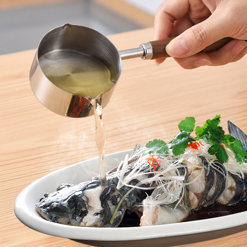 Sartenes pequeñas de acero inoxidable para bebé, utensilios de cocina, cuchara, cucharón, jarra de espuma, Mini salsa, 304