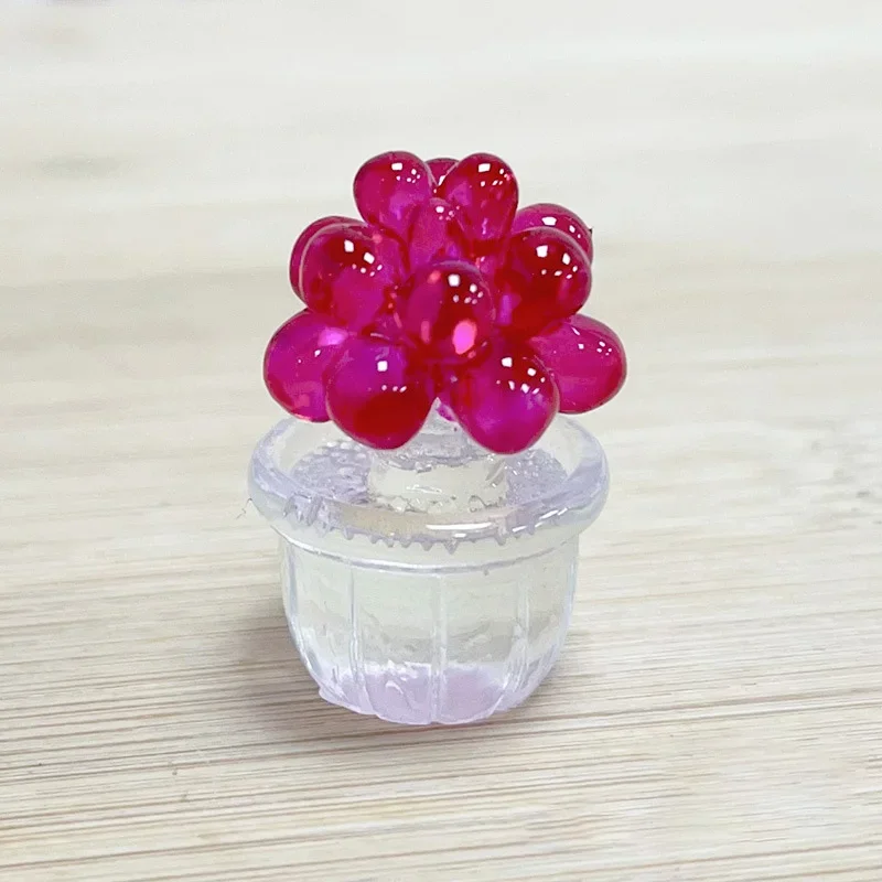 Mini figuritas de Cactus para decoración de escritorio, estatua suculenta, planta de bonsái en maceta, micropaisaje: Gris claro