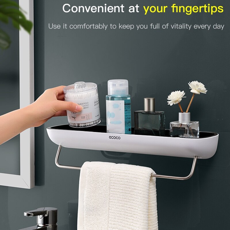 Ecoco Bathroom Shelf Shower Caddy Organizer Wall Mount Shampoo Rack No Drilling Kitchen Storage