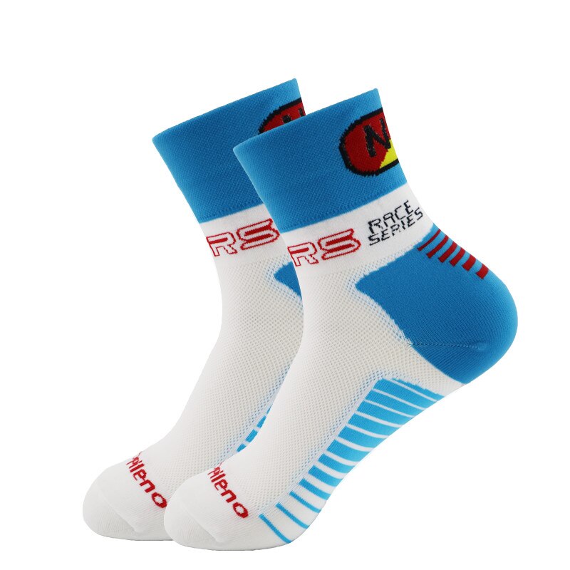 Mężczyźni i kobiety kolarstwo koszykówka bieganie pończochy sporty outdoorowe letnie wędrówki tenis antypoślizgowe odporne na zużycie skarpety z dezodorantem: Blue