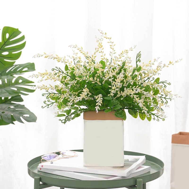 Grøn kunstig plante lille sne frugt plast kunstig plante bryllup hjem dekoration bord dekoration