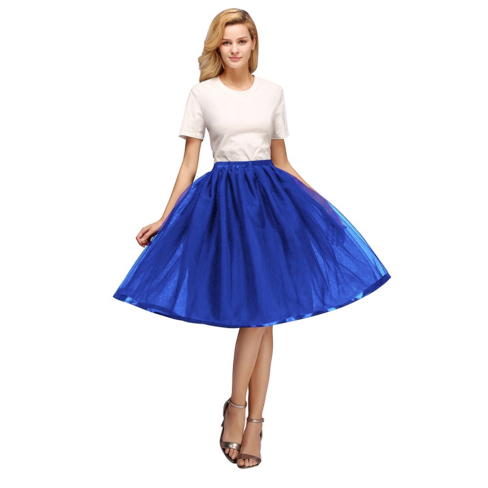 Tüll Kurze Petticoat Hoopless Hochzeit Krinoline Schichten Frau Rock Unterrock Woamn Erwachsene Tutu Rockabilly Braut Zubehör: Royal Blue